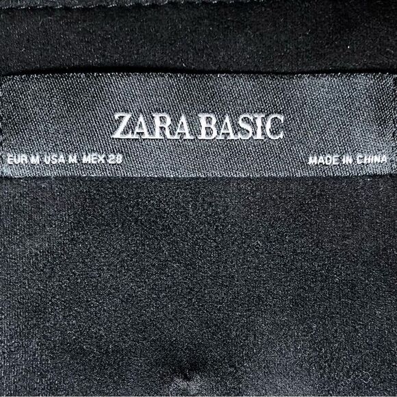 Zara Faux Suede Open Front  Jacket with Beaded Fringe in Dark Black Women’s M - Picture 7 of 12